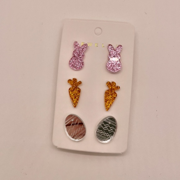 ❤️ FREE Easter Holiday Carrot Rabbit Bunny Rabbit Egg Holiday Stud Hip Earrings - Picture 3 of 5